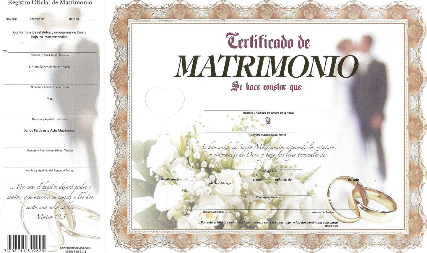 Marriage Certificate (ARG) Certificado de Matrimonio